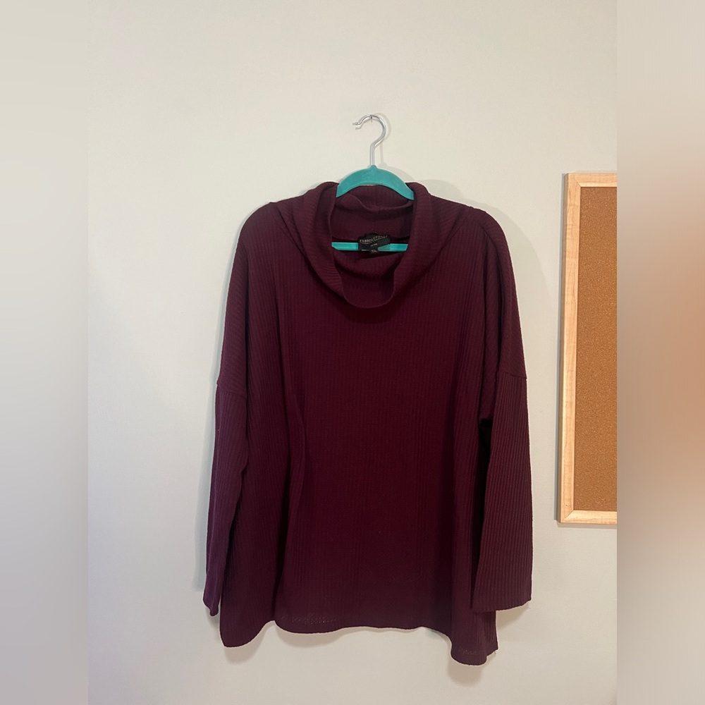 Cowl‎ Neck Knit Sweater Women 2X